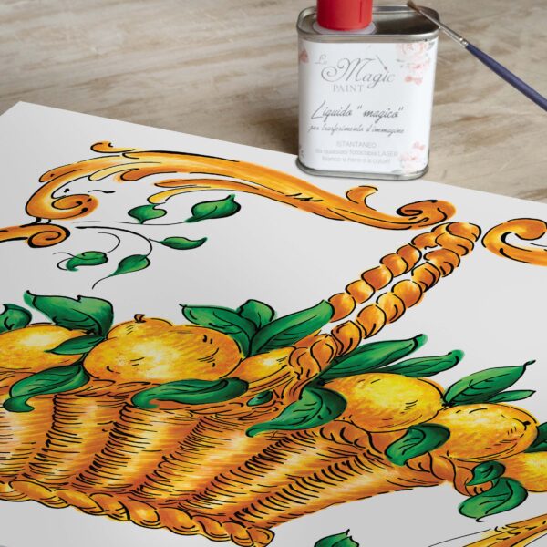 Stampa Trasferibile "SICILY TIME, CESTA DI LIMONI" 28x40 cm