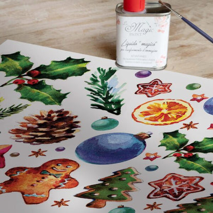 Stampa Trasferibile "NATALE, CHRISTMAS THINGS" 28x40 cm