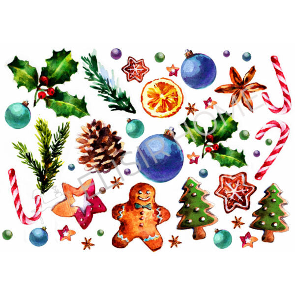 Stampa Trasferibile "NATALE, CHRISTMAS THINGS" 28x40 cm