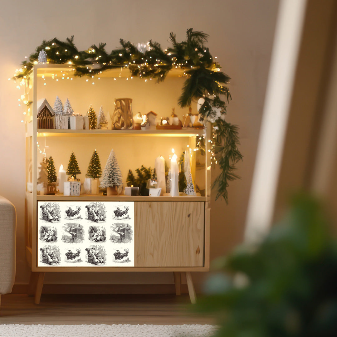 Dècoupage "Christmas Toile" Nero