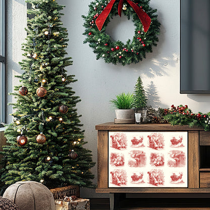 Dècoupage "Christmas Toile" Rosso