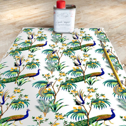 Stampa Trasferibile "SICILY TIME, CITRUS AND PEACOCKS" 28x40 cm