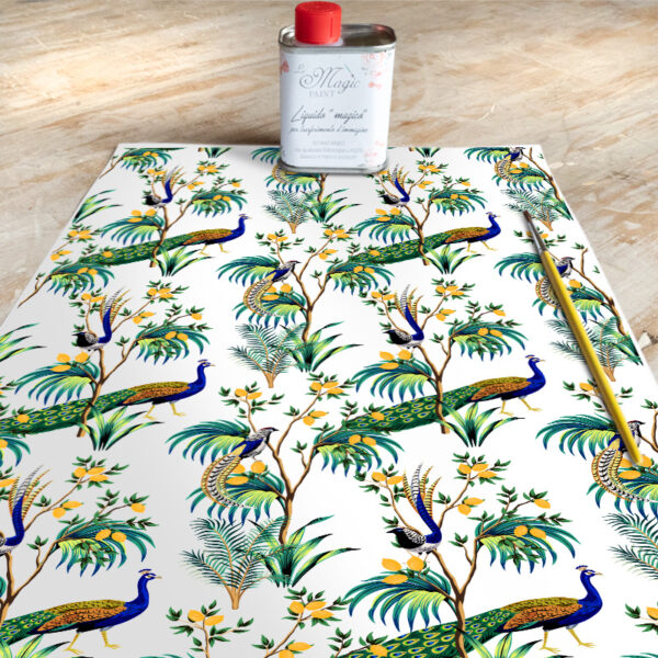 Stampa Trasferibile "SICILY TIME, CITRUS AND PEACOCKS" 28x40 cm