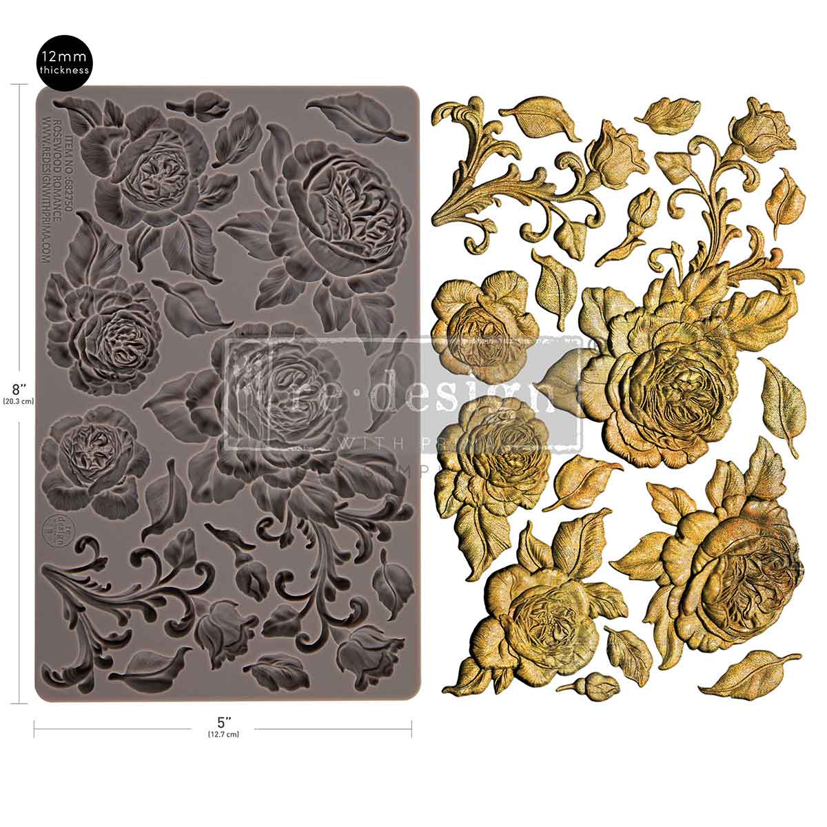 Redesign Decor Moulds "Rosewood Romance" 12,7 × 20,3 cm