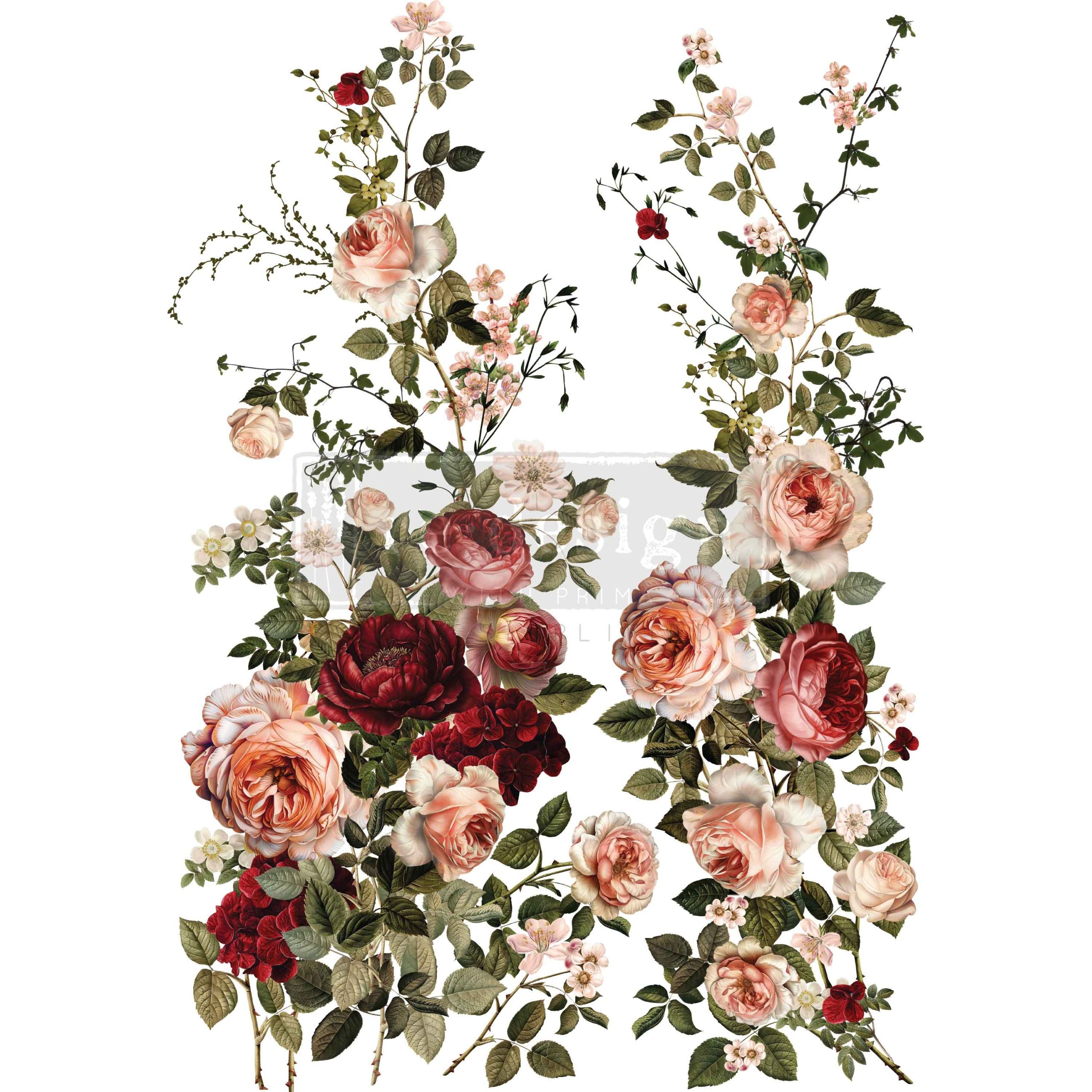 Redesign Decor Transfers  – "Scarlet Embrace” 4 fogli 61×89cm