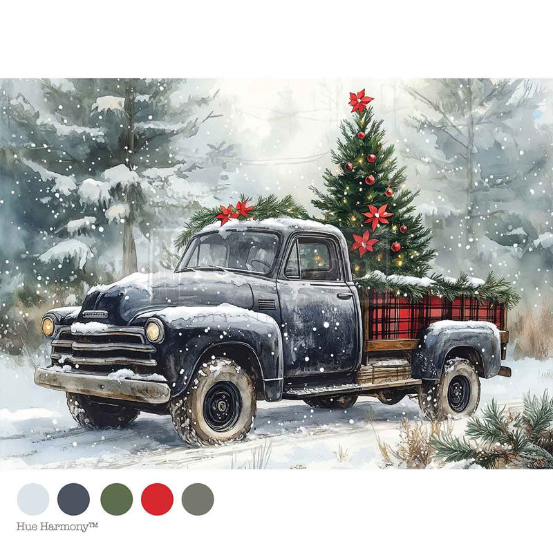 Carta da Découpage Fiber “Country Pines Delivery” A4 – 21×29,7cm