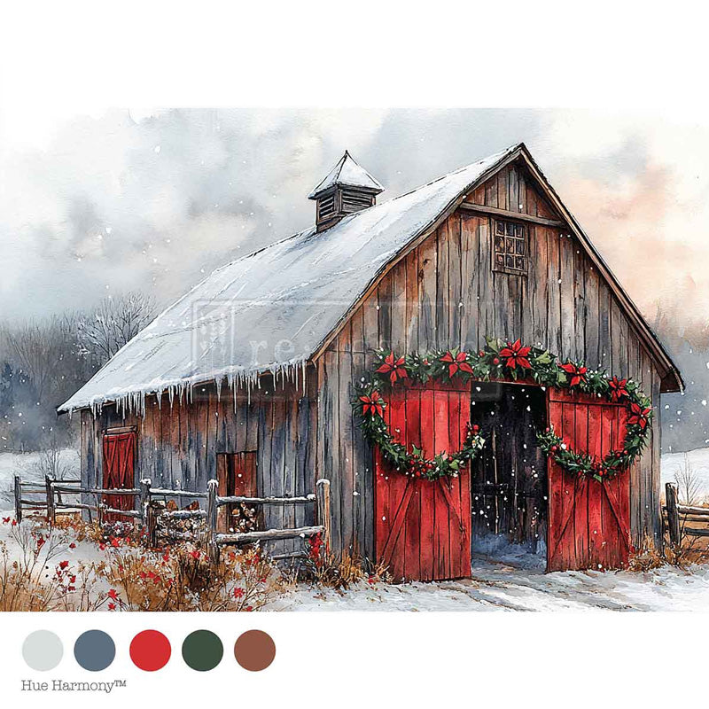 Carta da Découpage Fiber “Cranberry Cabin” A4 – 21×29,7cm