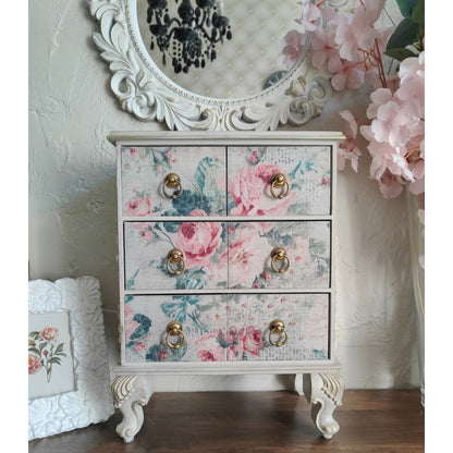 Carta da Découpage Double "Pink blossom" in Tessuto 2 fogli 48.3 × 76.2 cm - 29.7 × 41.9 cm