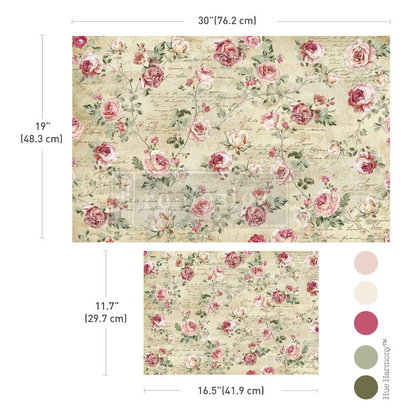 Carta da Découpage Double "Timeless Charm" in Tessuto 2 fogli 48.3 × 76.2 cm - 29.7 × 41.9 cm