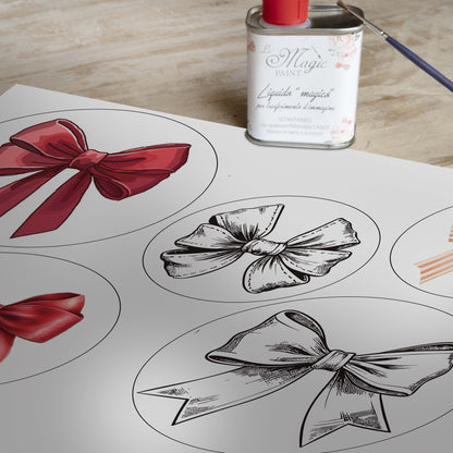 Stampa Trasferibile "FANTASIE - FIOCCHI A TAVOLA" 28x40 cm