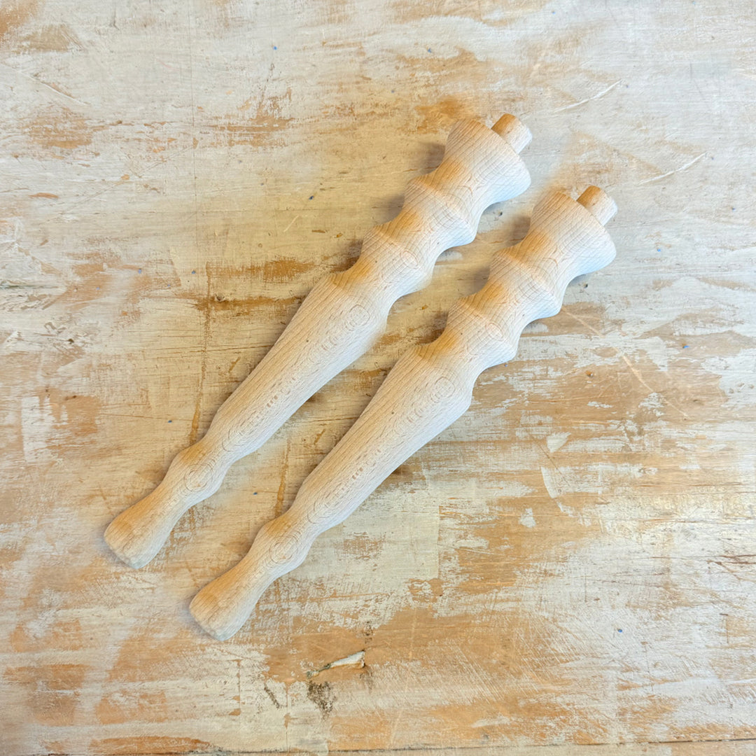 2 gambe in legno ondulato piccole