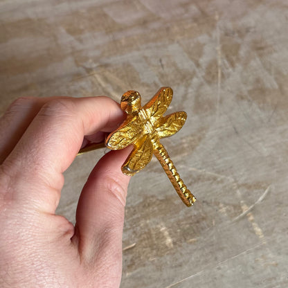 Pomello in Ferro "Libellula dorata"