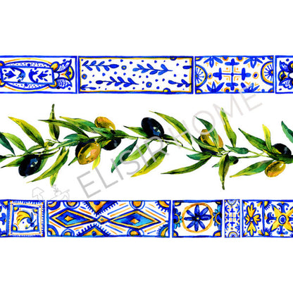 Stampa Trasferibile "SICILY TIME, OLIVES BORDER" 28x40 cm