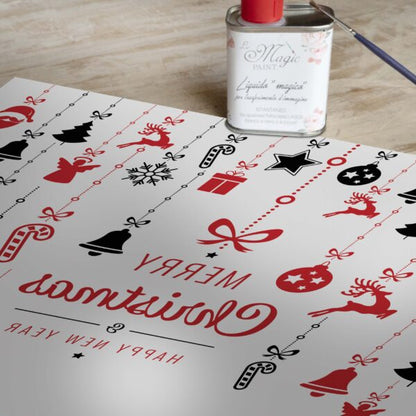 Stampa Trasferibile "NATALE, PALLINE DI NATALE" 28x40 cm