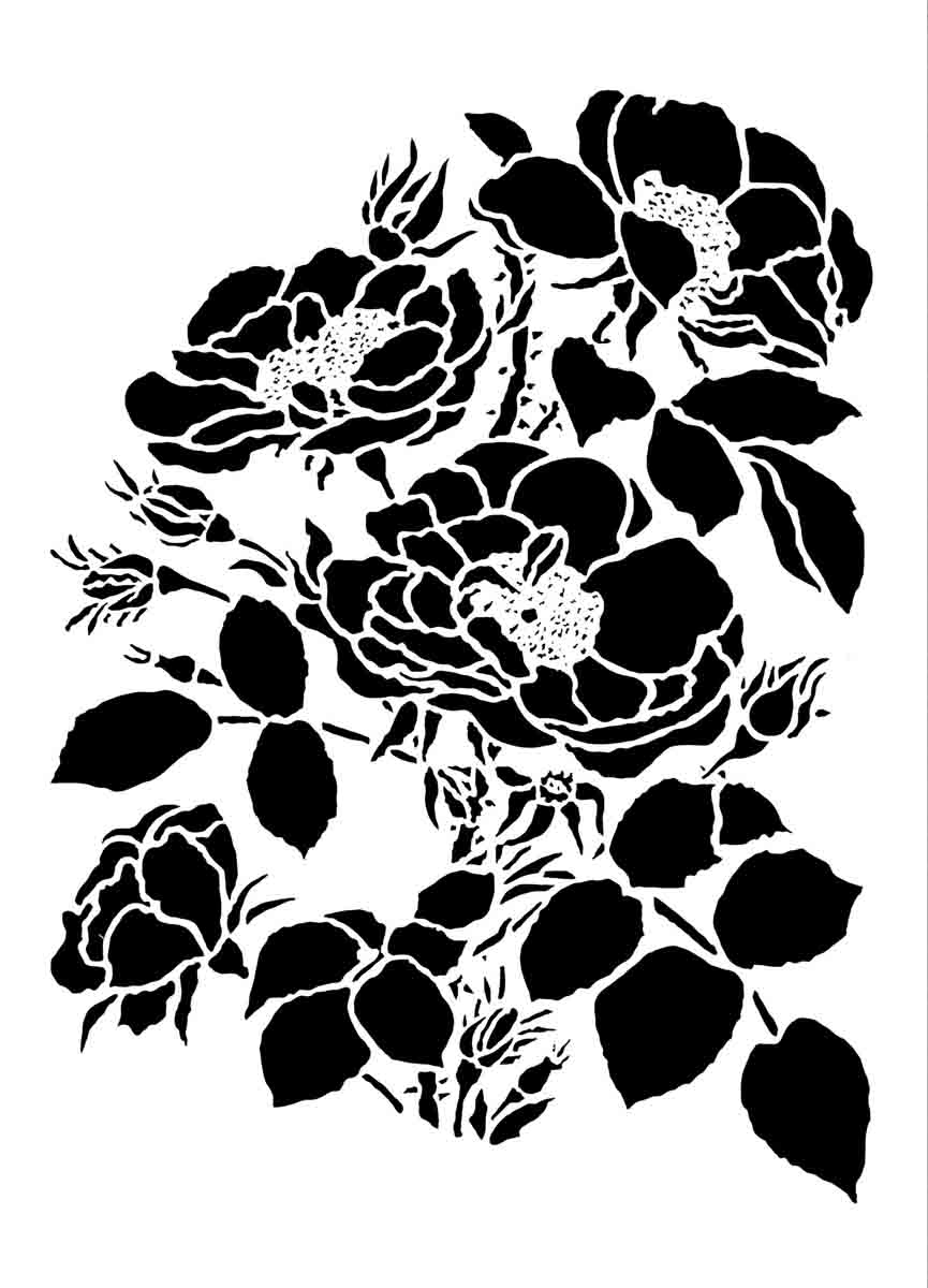 Posh Chalk Stencil Lovely Lush Posey 25x35cm WoodUbend