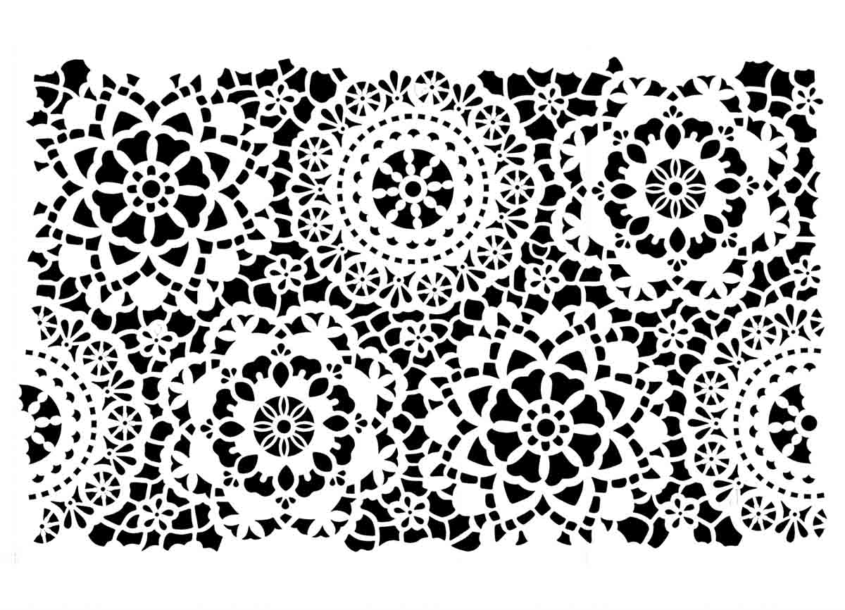 Edle Kreide-Schablone Hippie-Spitze (klein) 35x49cm - WoodUbend