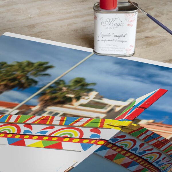 Stampa Trasferibile "SICILY TIME, RAINBOW BOAT" 28x40 cm