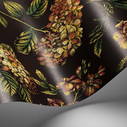 Carta da Parati "RAMO DI ORTENSIA MARRONE" Fornasetti | COLE & SON