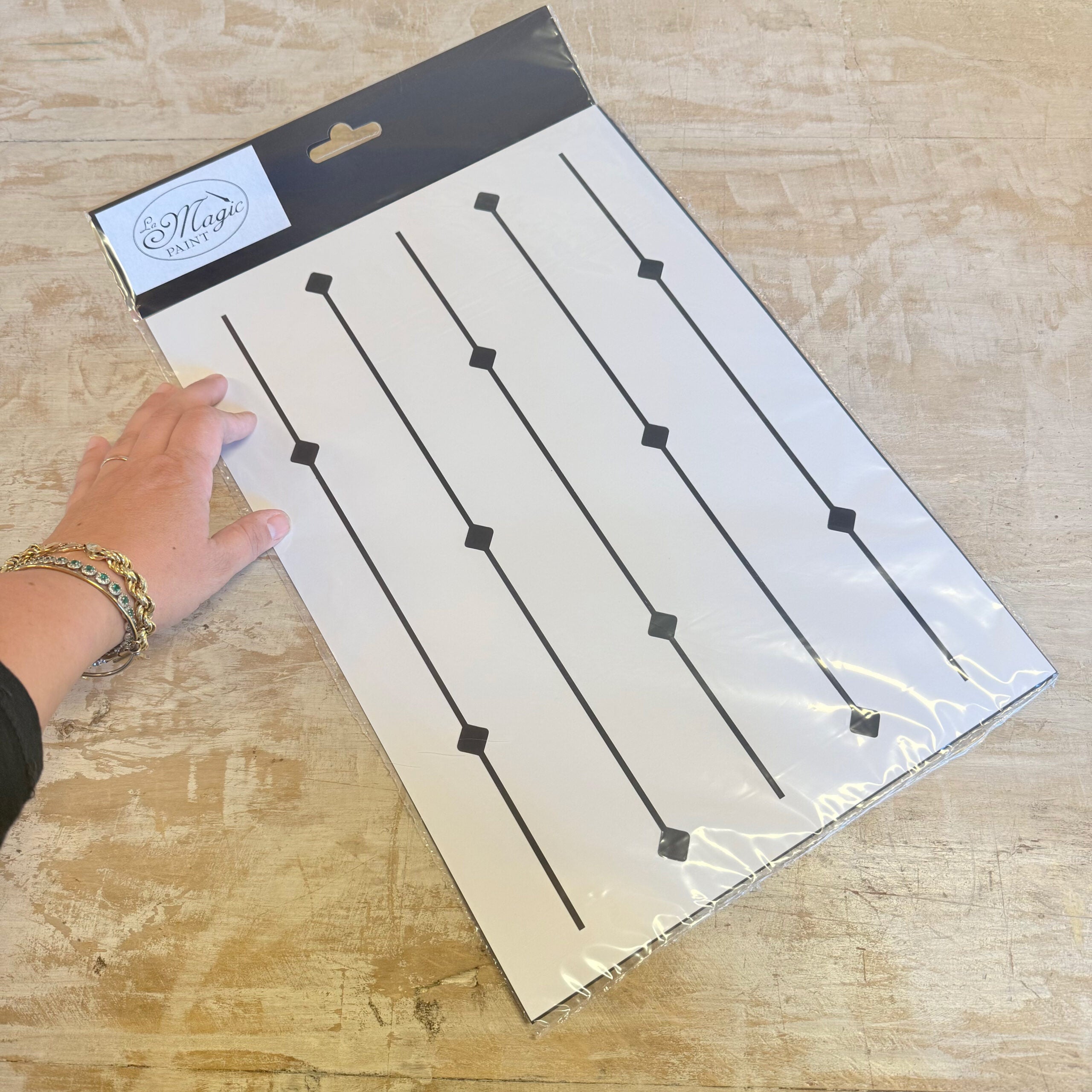 Stencil “Righe verticali”, Magic Paint, riutilizzabile, 44x27cm