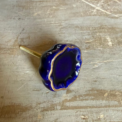 Pomello in ceramica “Tulipano blu”