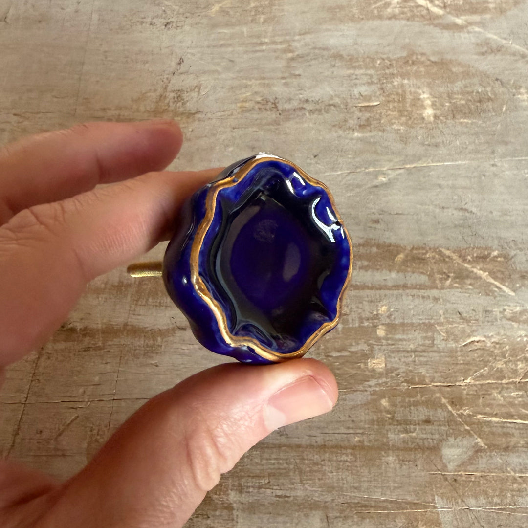 Pomello in ceramica “Tulipano blu”