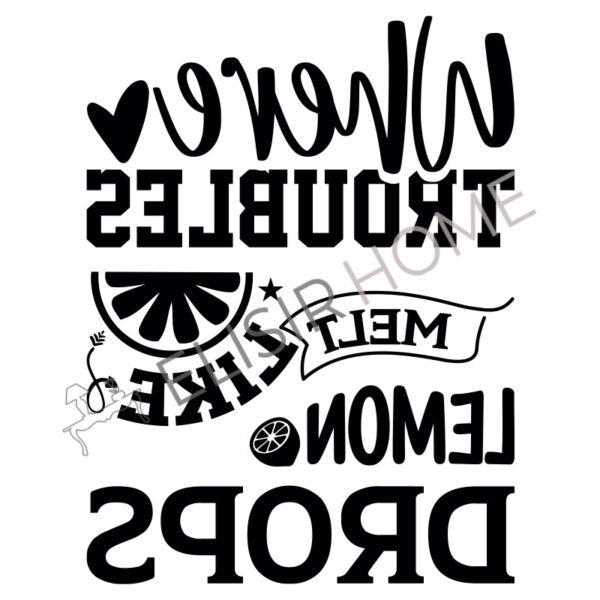 Stampa Trasferibile “SCRIPT, LEMON” 28×40 cm