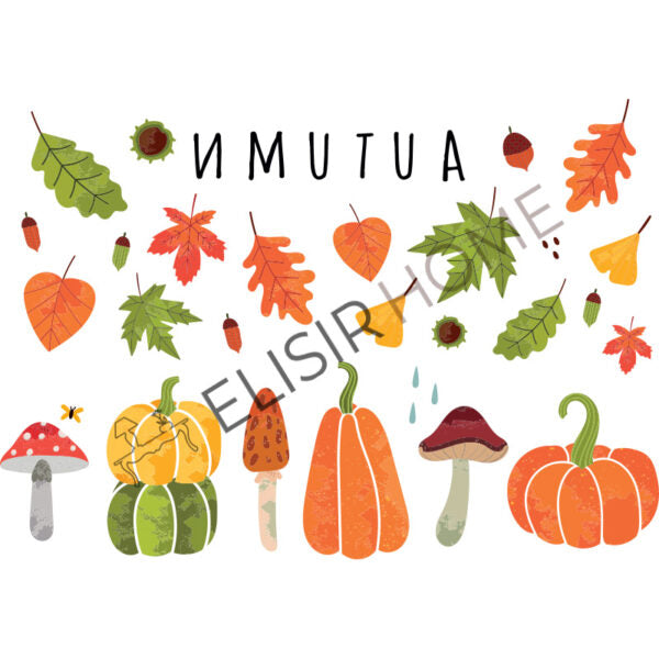 Imagen Transferible “LEAVES AND MUSHROOMS” 28×40 cm