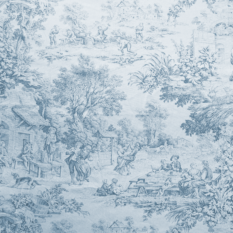 Tessuto in Cotone – Toile de Jouy – Blu – al metro