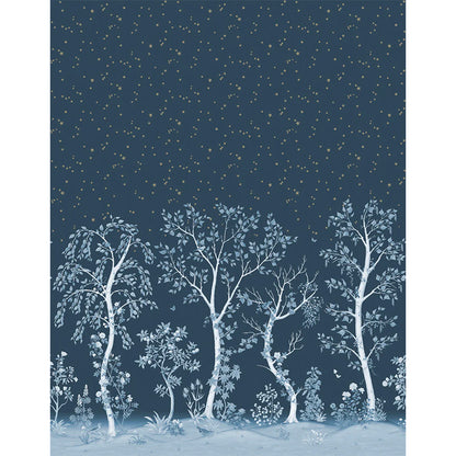 Carta da Parati "SEASONAL WOODS Midnight" The Garden | COLE & SON