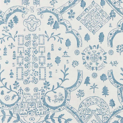 Carta da parati "Topiary View azzurra" - Highgrove - SANDERSON