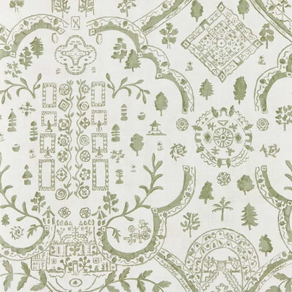 Carta da parati "Topiary View verde" - Highgrove - SANDERSON