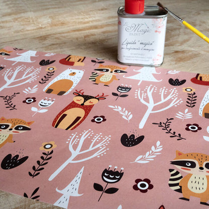 Stampa Trasferibile "BABY, PINK FOREST" 28x40 cm