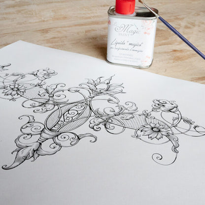 Stampa Trasferibile "FANTASIA, VINTAGE FLOWER" 28x40 cm