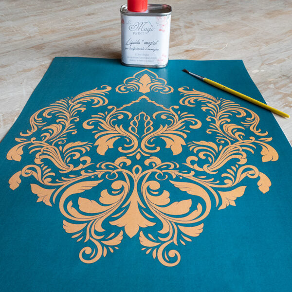 Stampa Trasferibile "FANTASIA, GIGLIO BLU" 28x40 cm