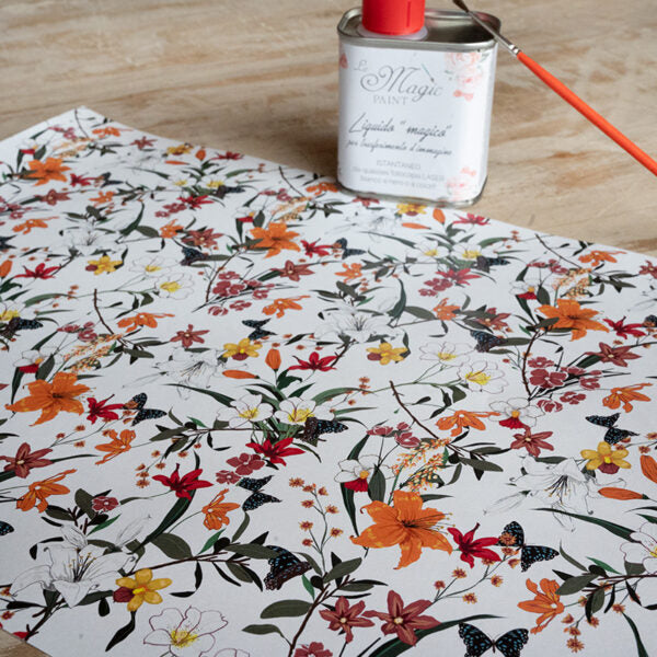 Stampa Trasferibile "FLORA & FAUNA, BUTTERFLY FLOWER" 28x40 cm