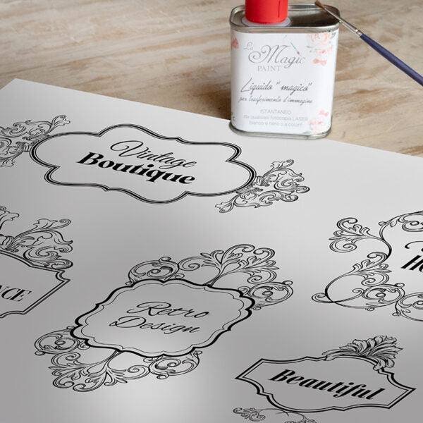 Stampa Trasferibile "SCRIPT, FRAME" 28x40 cm