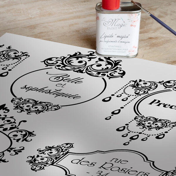 Stampa Trasferibile "SCRIPT, FINE FRAME" 28x40 cm