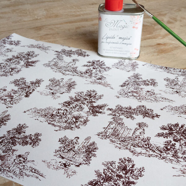 Stampa Trasferibile "TOILE DE JOUY, BORDEAUX" 28x40 cm