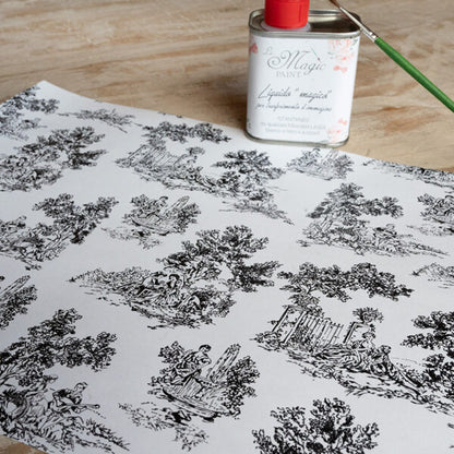 Stampa Trasferibile "TOILE DE JOUY, NERO" 28x40 cm