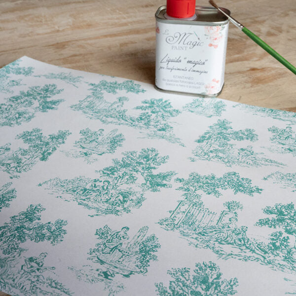 Stampa Trasferibile "TOILE DE JOUY, ACQUA" 28x40 cm