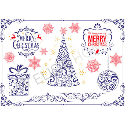 Stampa Trasferibile "NATALE, Blue Christmas" 28x40 cm