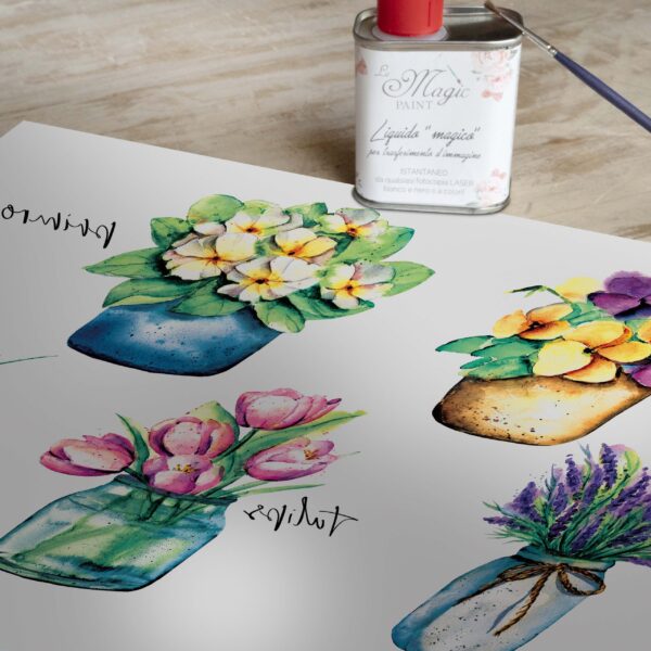 Stampa Trasferibile "PRIMAVERA, FLOWER JAR" 28X40 cm