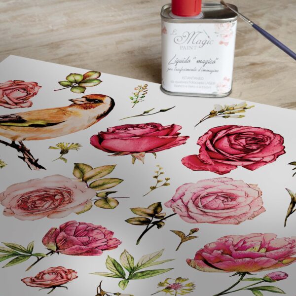 Stampa Trasferibile "PRIMAVERA, PINK GARDEN" 28X40 cm