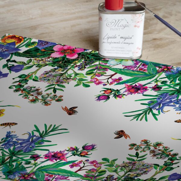 Stampa Trasferibile "PRIMAVERA, BEE GARDEN" 28X40 cm