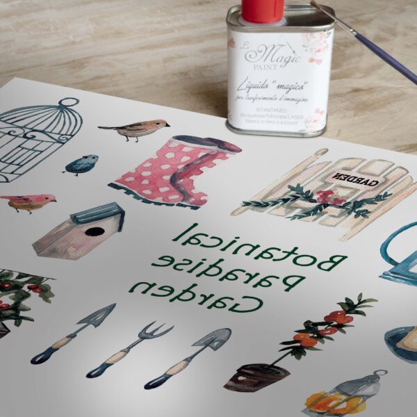 Stampa Trasferibile "PRIMAVERA, BOTANICAL PARADISE GARDEN" 28X40 cm