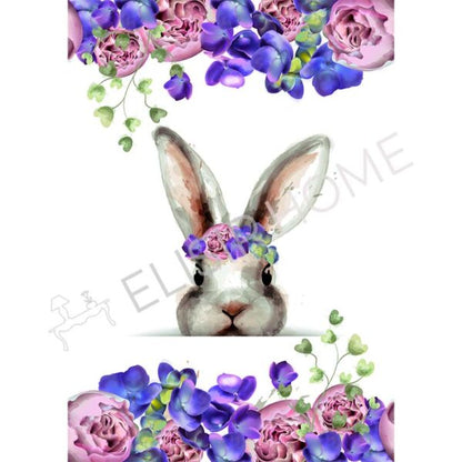 Stampa Trasferibile "PRIMAVERA, FLOWER BUNNY" 28X40 cm