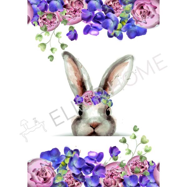 Stampa Trasferibile "PRIMAVERA, FLOWER BUNNY" 28X40 cm