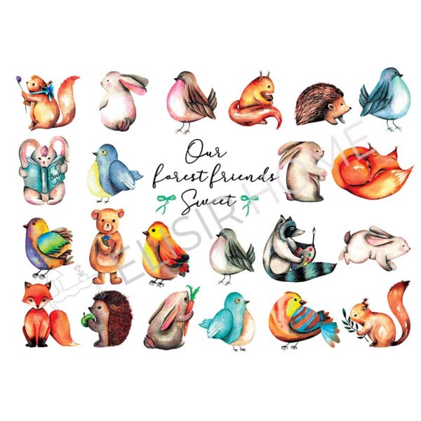 Stampa Trasferibile "PRIMAVERA, SWEET FRIENDS" 28X40 cm