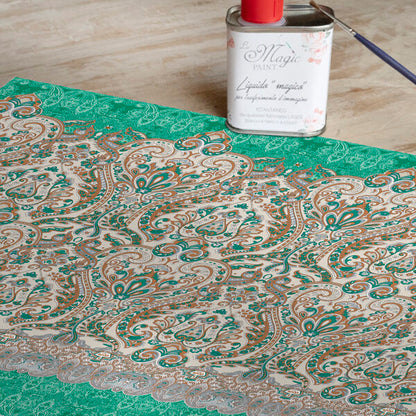 Stampa Trasferibile “PAISLEY-VERDE SINFONIA” 28×40 cm